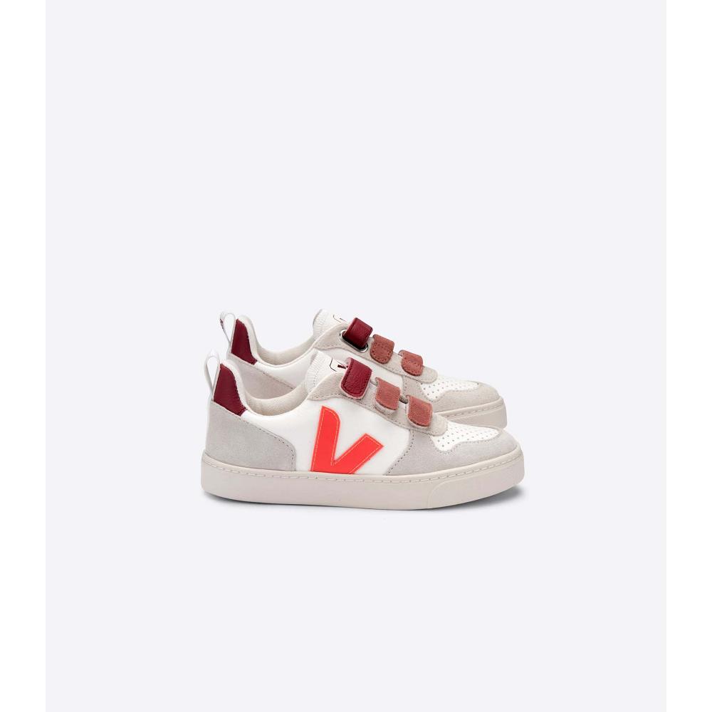 White/Orange Kids\' Veja V-10 X BONTON Sneakers | AU 842EBC